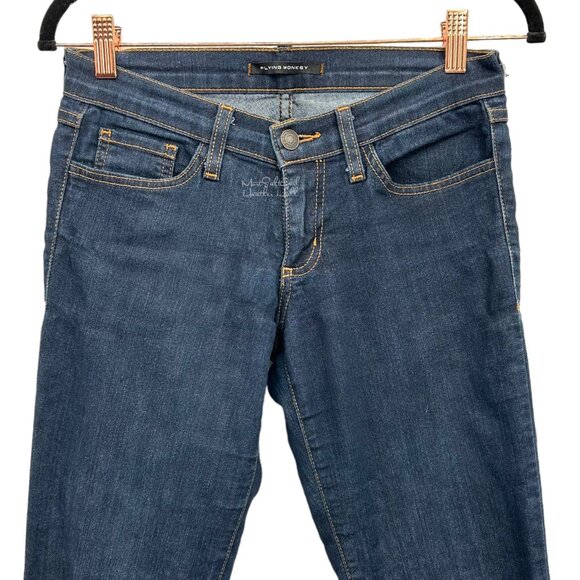 Flying Monkey Skinny Stretch Dark Wash Jeans Size 26 - Picture 2 of 4